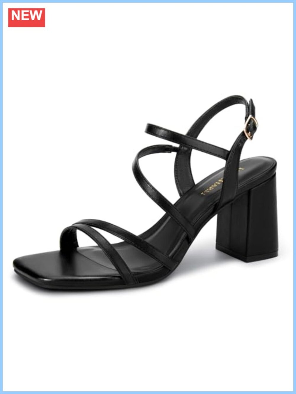 Women's Strappy Chunky Block Heels Square Open Toe Sandals